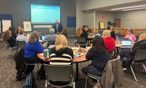 Had the pleasure today of speaking to the Kenmore Staff Development Policy Board. The executive budget cut millions for professional development hubs like this one. Happy to share that with my colleagues' support, we got a final budget that restored Teacher Centers' full funding.