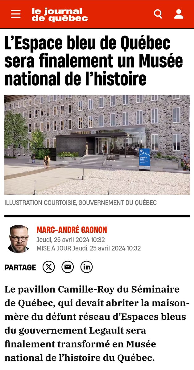 Depuis de nombreuses années, le Parti Québécois demande la création d'un Musée national de l'histoire du Québec. Nous avions réitéré cette promesse à de nombreuses occasions, notamment dans le cadre de la dernière campagne électorale. Nous nous réjouissons de cette annonce, qui