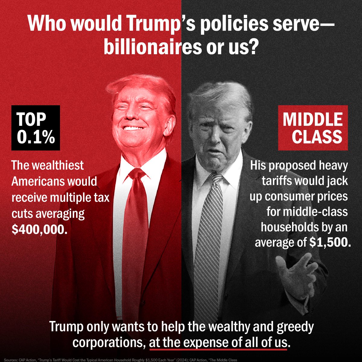 Trump’s policies benefit his billionaires buddies—not hardworking Americans.
