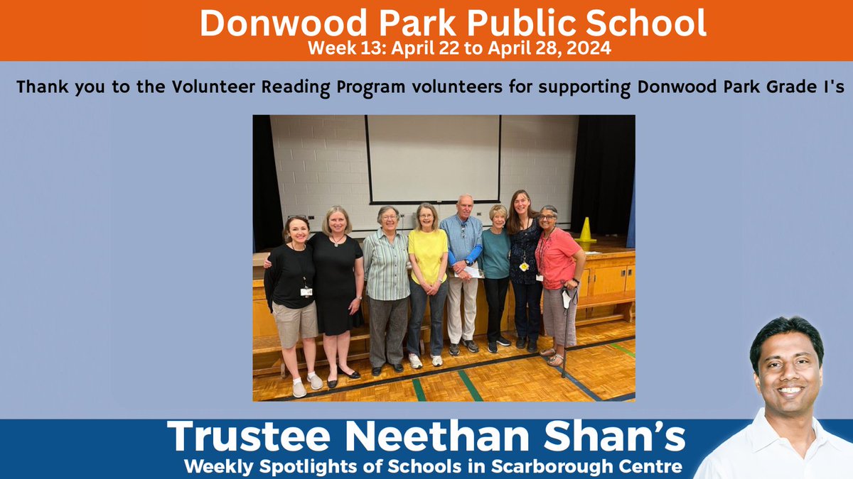 Volunteers are the heart of our #ScarTO community. We thank the volunteers for the Reading Program for supporting Donwood Park Public School's Grade 1's.