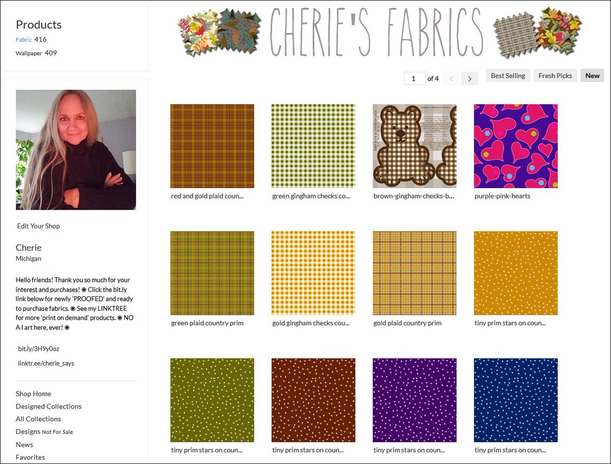 The new fabrics in my Sponflower fabric shop are jere! spoonflower.com/profiles/cheri…