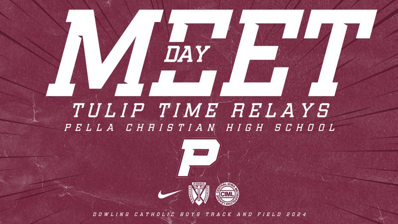 We also have a group of guys competing at the Tulip Time Relays in Pella tonight.

🕟 Throws at 4:30, Running at 4:45

#PursuingExcellence