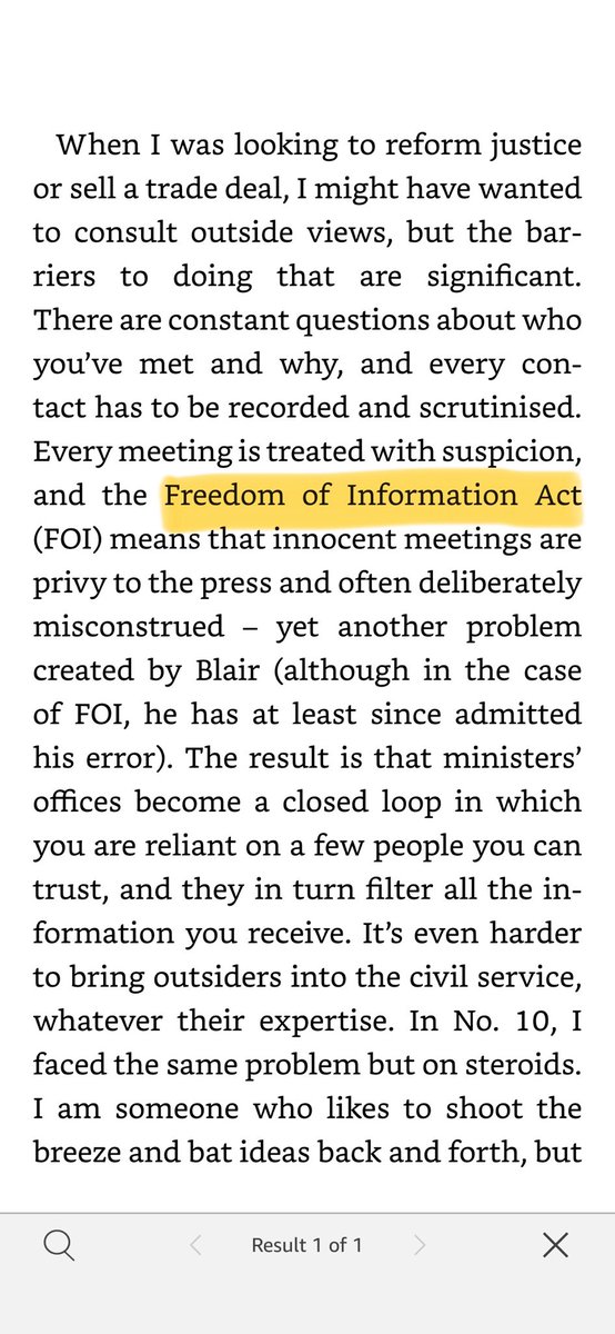 It turns out from her book that ⁦@trussliz⁩ is not much of an enthusiast for FOI and open government … (h/t: ⁦@benworthy1⁩)