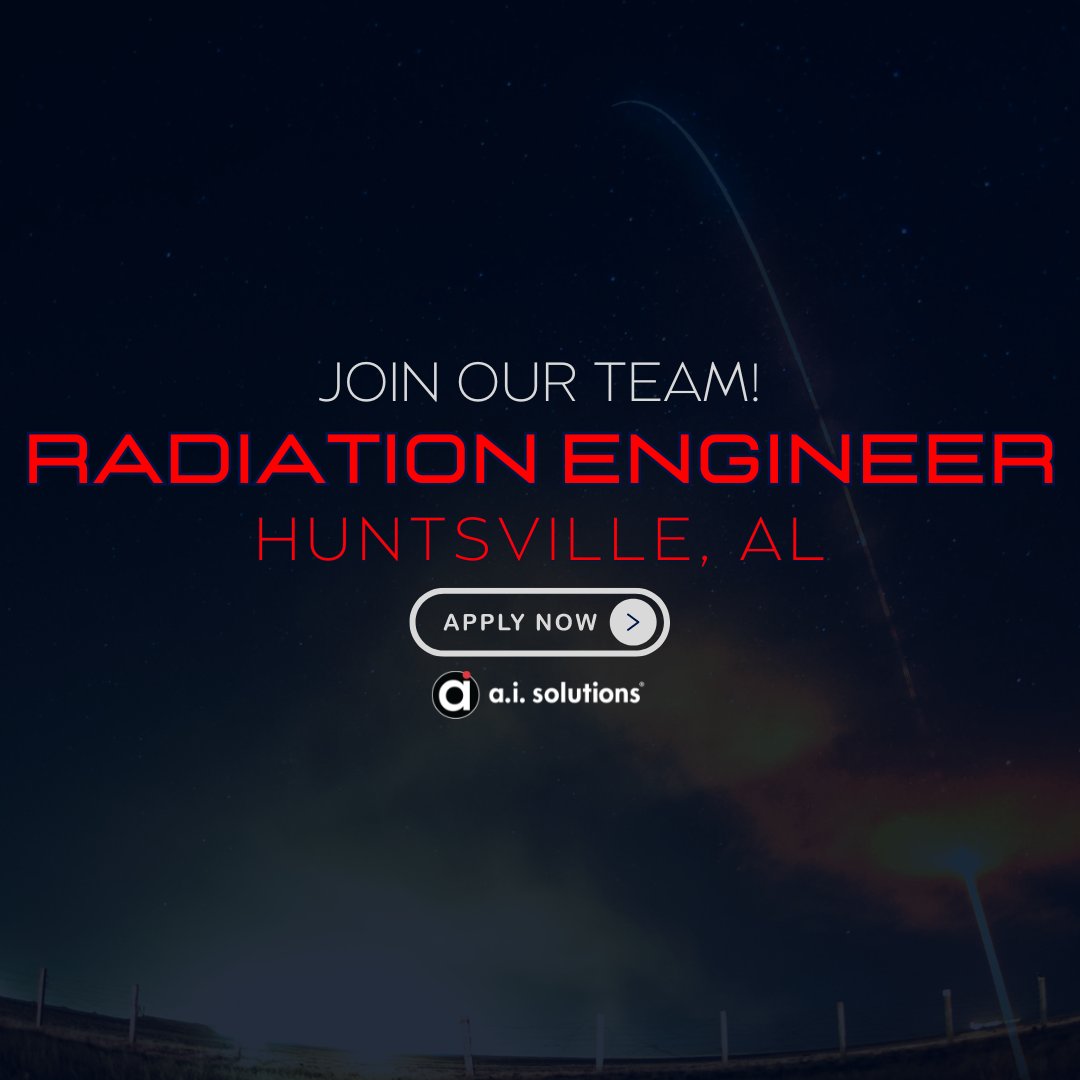 We are looking for a Radiation Engineer to #JoinOurTeam and support Missile Defense Agency mission and quality assurance! This position’s responsibilities will involve analysis of electrical and electronic components and assemblies.
 Ready to apply? 👉 bit.ly/3TIKdq9