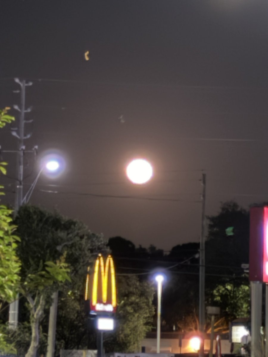 Moon over Golden Arches, powerlines