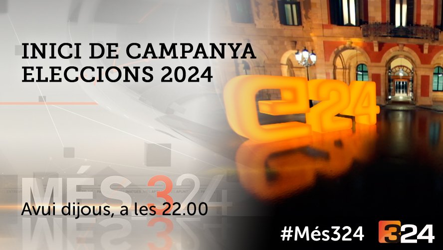#Més324 22h. @324cat i reemissió a TV3 @som3cat amb @montse_bassa i l'Inici de la Campanya del 12M