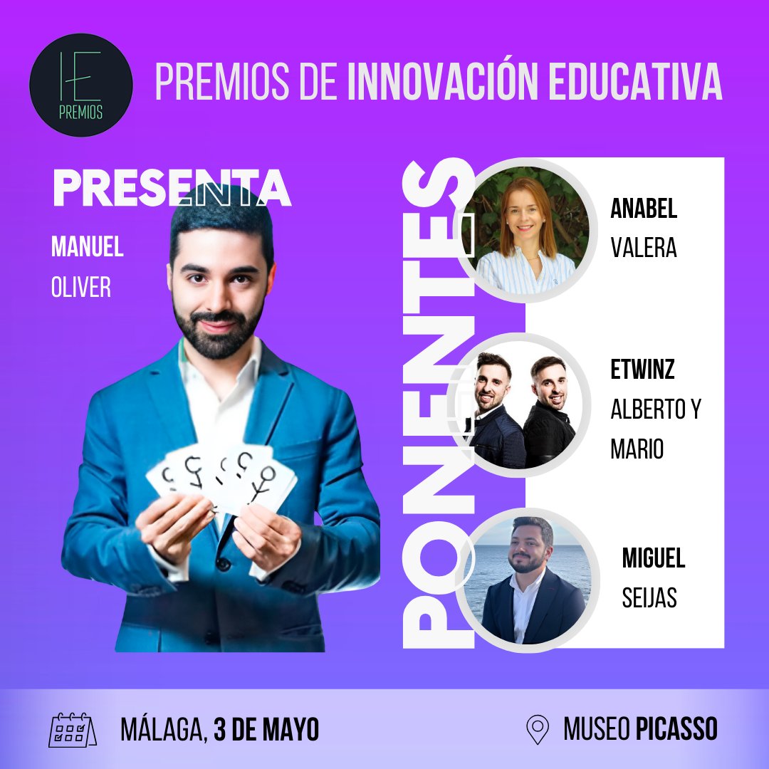 ¡Hola Málaga! ☀️

💡¡La semana que viene estaremos en el Museo Picasso de Málaga en la gala de entrega de la VI Edición de los Premios de Innovación Educativa!

#eTwinz #eTwinzEducation #eTwinzEDU #PremiosIE24