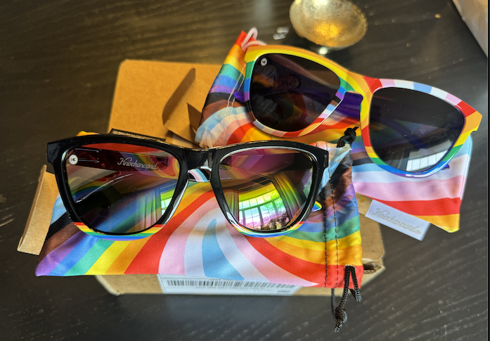 Every year before #pride I buy two pairs of pride sunglasses from @Knockaround. 
I have a rule that if someone compliments me on them, I offer them the glasses. So far I've given away at least 8 pairs-and most have gone to people under 25 working in red states and counties where