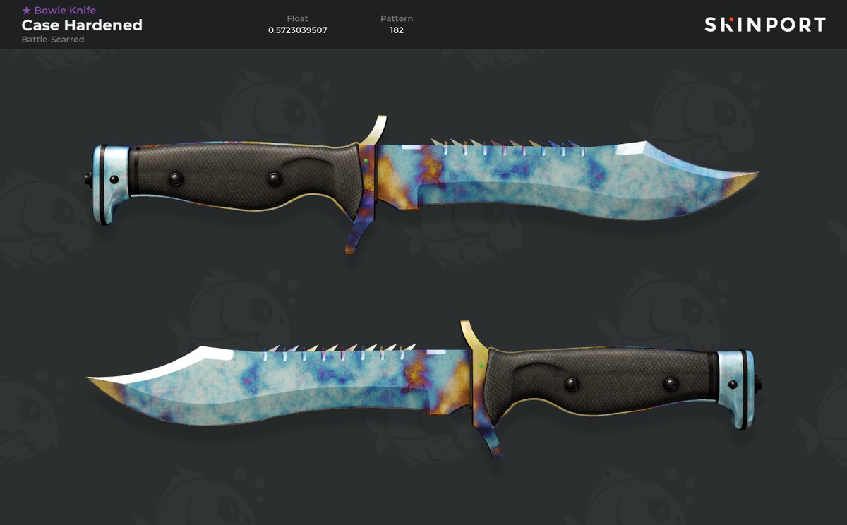 ★ Bowie Knife | Case Hardened (Battle-Scarred)

Float: 0.57
Pattern: 182 (P1) 🥶

Contact: steamcommunity.com/profiles/76561…