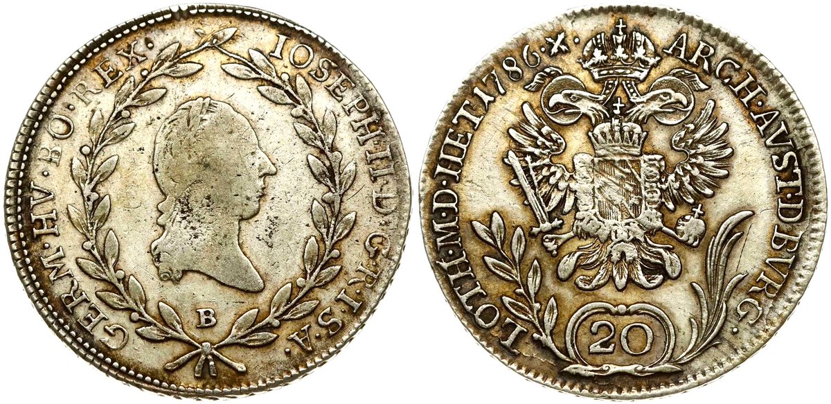 Holy Roman Empire. Joseph II (1780-1790). 20 Kreuzer 1786 B. Silver 6.56 g.

#coins #HolyRomanEmpire #romanempire #ancientcoins #ancienthistory #coincollecting #numismatics #romanhistory #worldhistory #worldcoins #oldcoins #collectibles #antiques #archeology #historical