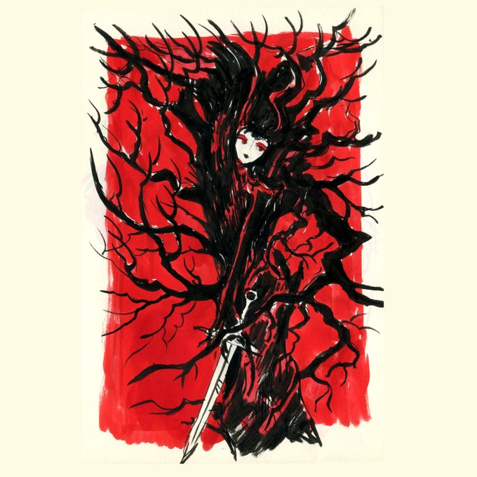 「holding weapon red theme」 illustration images(Latest)