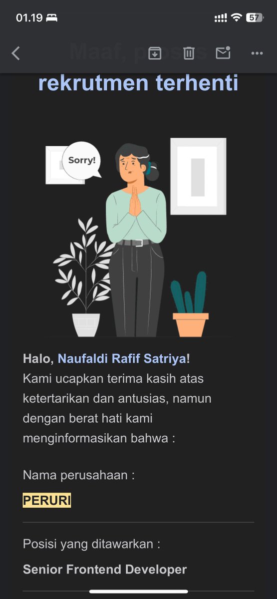 Everyday got rejected. Skill issukah? Iya 🫠 Lesson learned dari bbrpa kali harus kuatin - Explanation in English especially React Hooks advance such as useReducer, useRef,useCallback etc - ADS Why you apply2? - latihan ngomong english - latihan explain in english - test skill