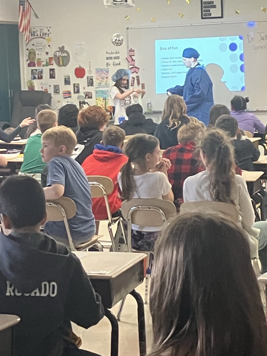 Dr Grossman presents to our 4th grade as one of our Career Speakers! Dr Grossman shared a great deal about his career as a General Surgeon. #EastPennPROUD