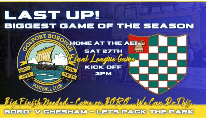 PLS RT @cheshamutdfc travel to @GosportBFC in @SouthernLeague1 on the last day of the season. Hope to see you there IYCMI you can listen in @BBC3CR @Ollie_Bayliss @WycombeSound @ChilternVoice @RadioDacorum @bucksfreepress @cheshamtown @AlexHorne @Chess_Suite @cheshamutdlfc