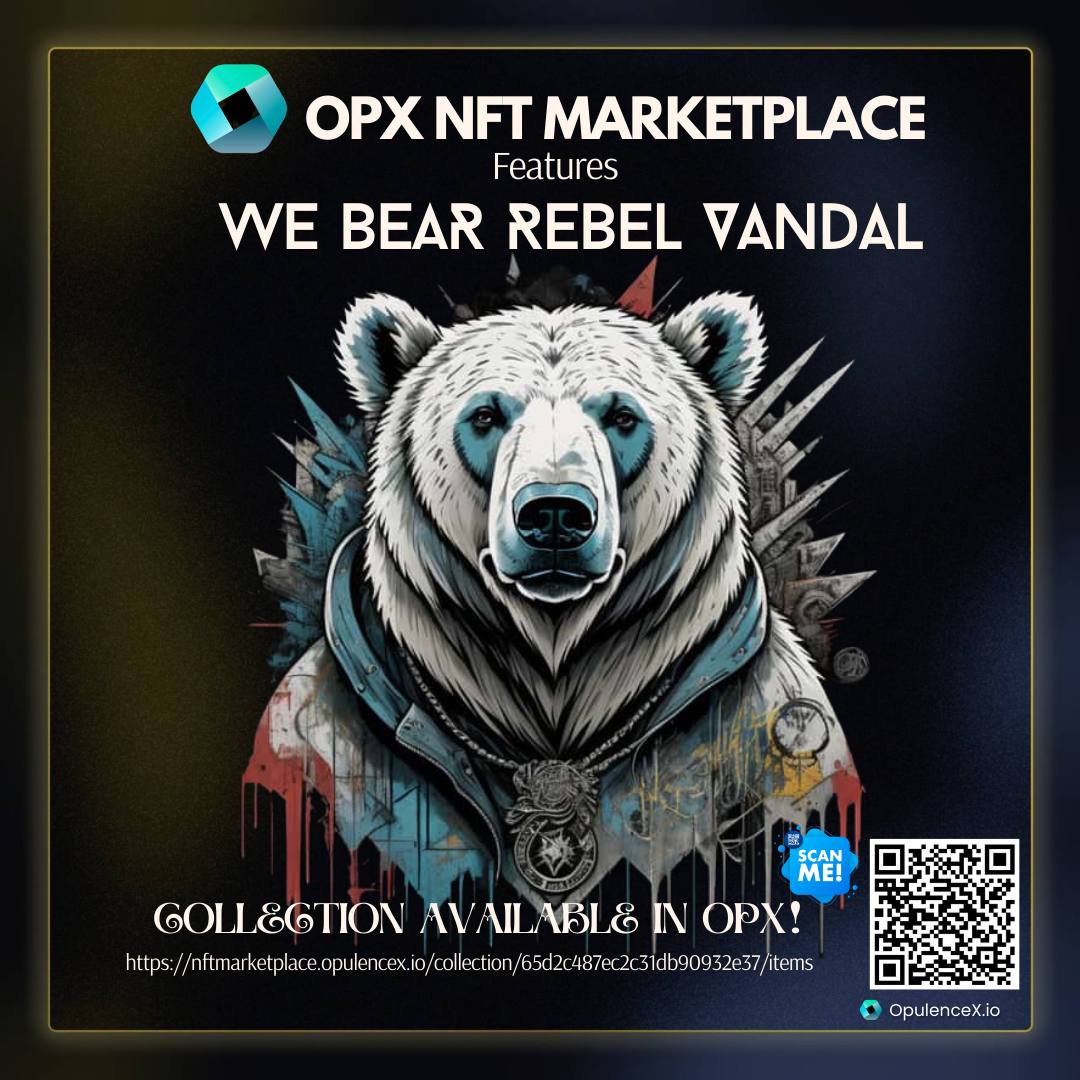 The 'We Bear Rebel Vandal' #NFTs by @Boomy_01 is up for grabs for only 6 $XRP..

This combination of highly detailed Bears and Graffiti are the perfect addition to your #MixandMatch Stakable Collection

Only available on the @OpulenceX_NFT 

#SpreadTheWord #XRPhasNFTs #XRP
