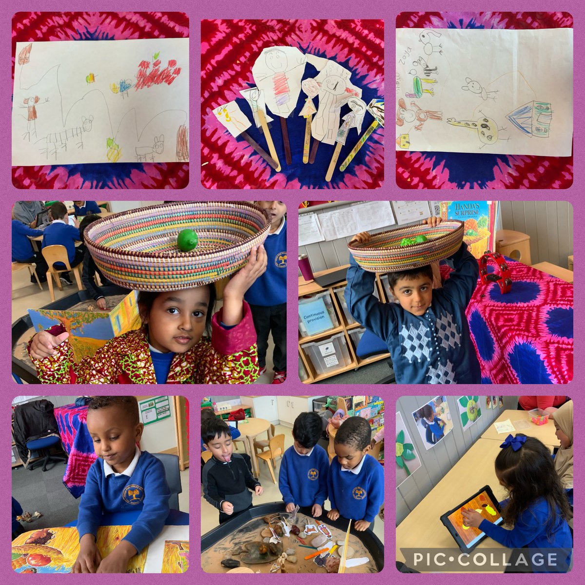 nppschool's tweet photo. Some other activities Orchard have enjoyed this week.Acting out the story ‘Handa’s Surprise’, story maps, creating character puppets, addition and subtraction with fruit and observational drawing. #nppschliteracy #nppschnumeracy #nppschexpressivearts #nppschhumanities https://t.co/lPIKJQ5Dko