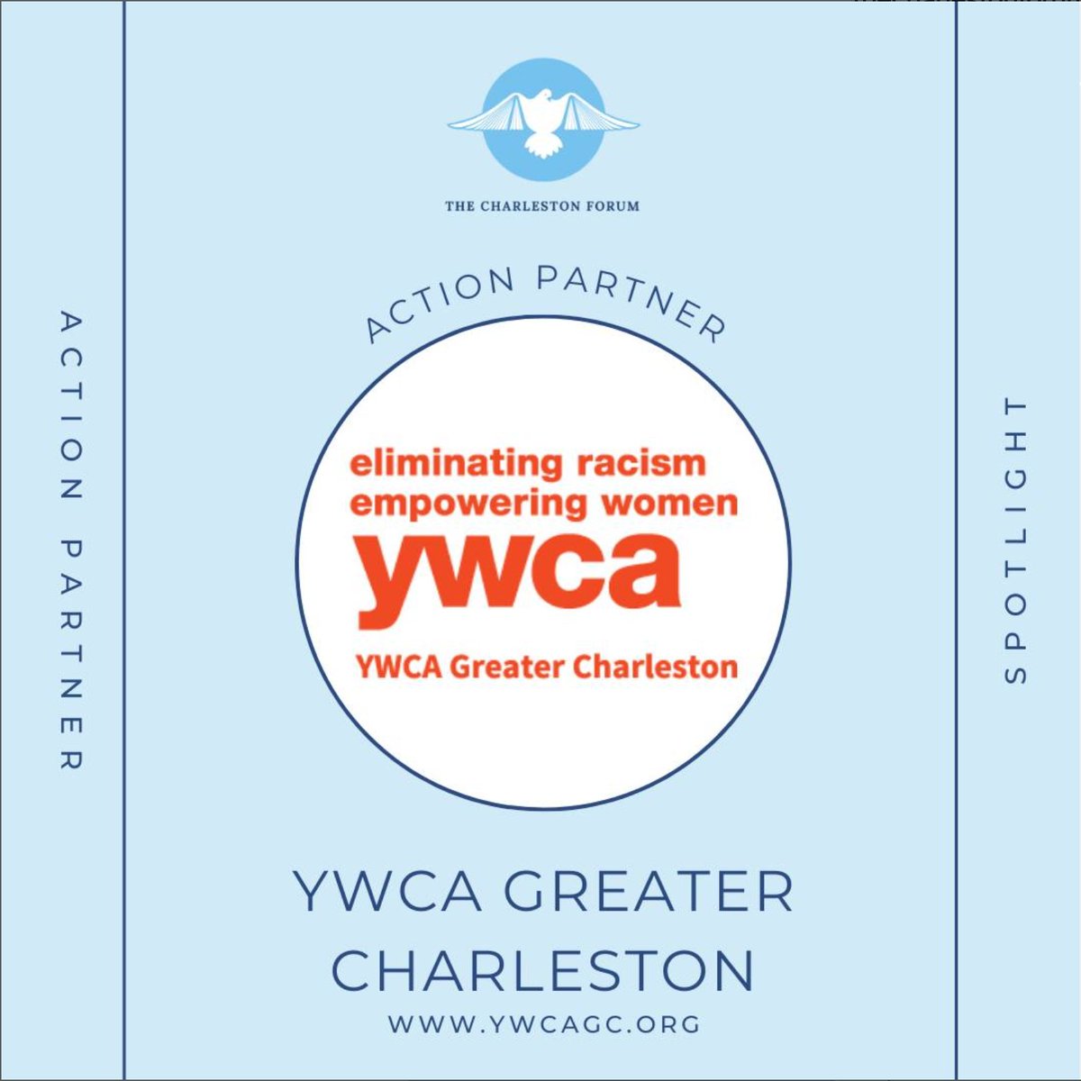 THANK YOU | From our sweetheart partners at The Charleston Forum! 🧡🧡🧡

"Our action  partner, YWCA Greater Charleston, is a nonprofit agency dedicated to  eliminating racism, empowering women, and promoting peace, justice,  freedom, and dignity for all."