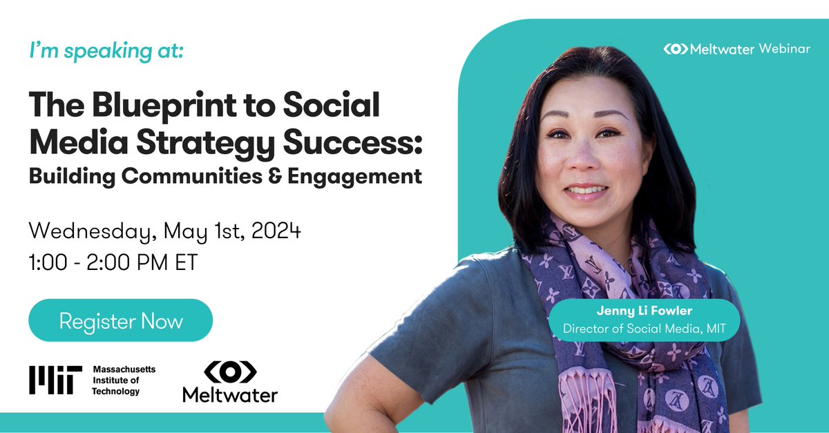 Join me and my hosts at @Meltwater, @PhilippaDods and Laura Martelo, Wednesday, May 1st as we get into my framework for creating an Organic Social Media Strategy and talk about building community. Register here: learn.meltwater.com/amer-en-live-w…