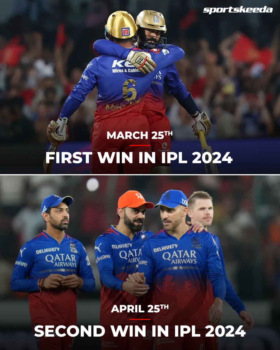 Exactly one month of gap between RCB's two victories in the IPL 2024 🤯 #RCB #SRHvsRCB #Cricket #IPL2024 #Sportskeeda
