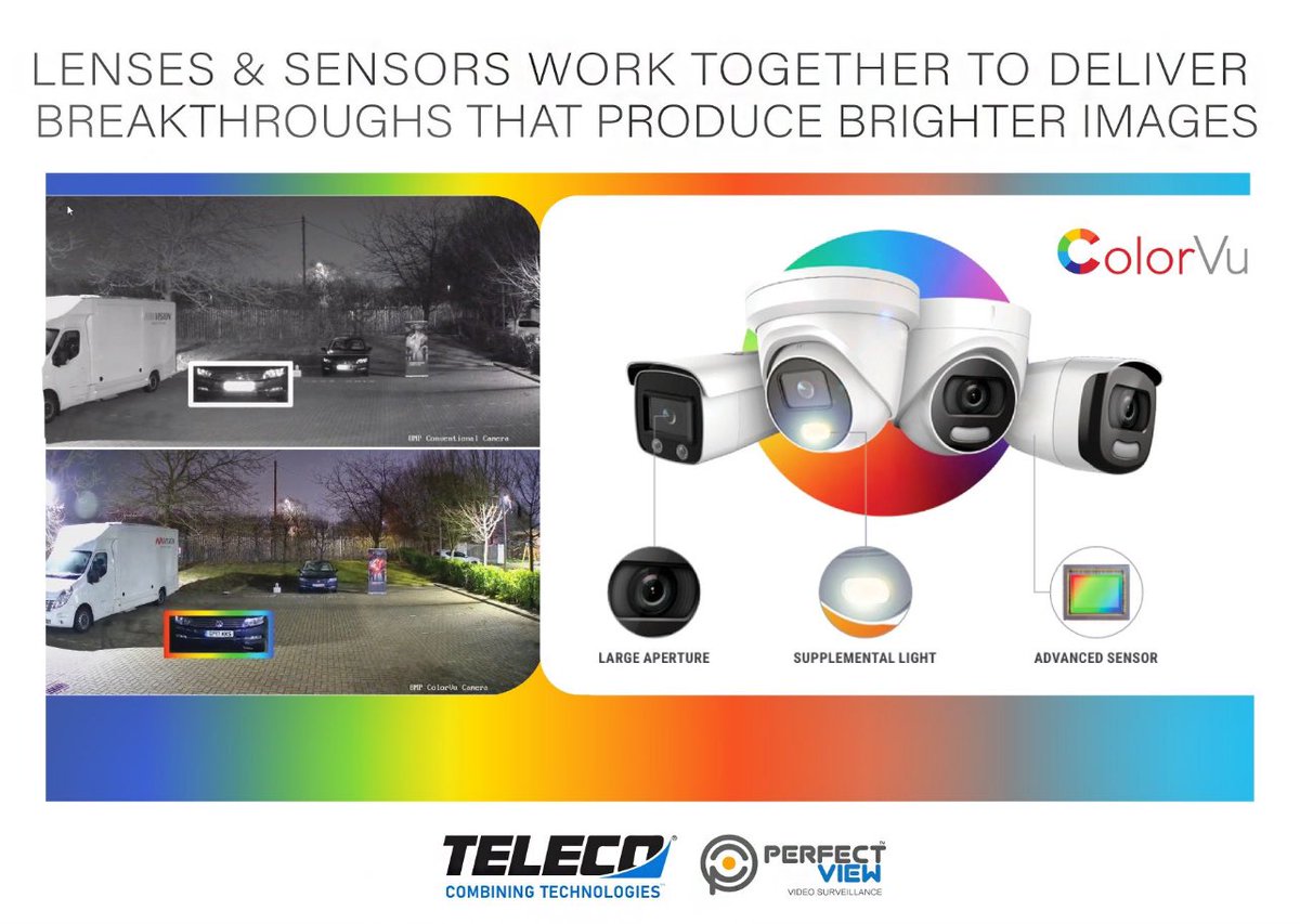 #ColorVu cameras offered by @TELECOinc’s #PerfectView, use advanced lenses and high-sensitivity sensors to capture details in low lighting, poor lighting, zero-light scenarios, and nighttime environments. lnkd.in/eKieiQx #vdeosurveillance #yeathatgreenville #SFL #us