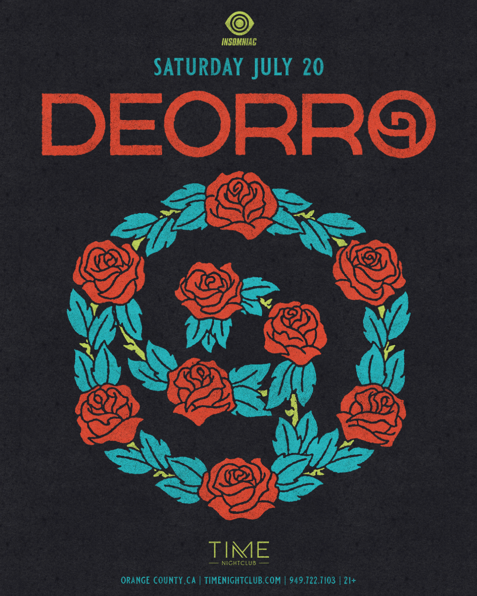 timenightcluboc's tweet photo. Brace yourself for all the fuego beats! 🔥

Platinum-certified @Deorro brings his signature genre-defying sound to #TimeOC on Saturday, 7/20. 🌹

Limited Early Bird tickets are on sale now! → https://t.co/3abslJTiZi https://t.co/Z2FG7zOMGx