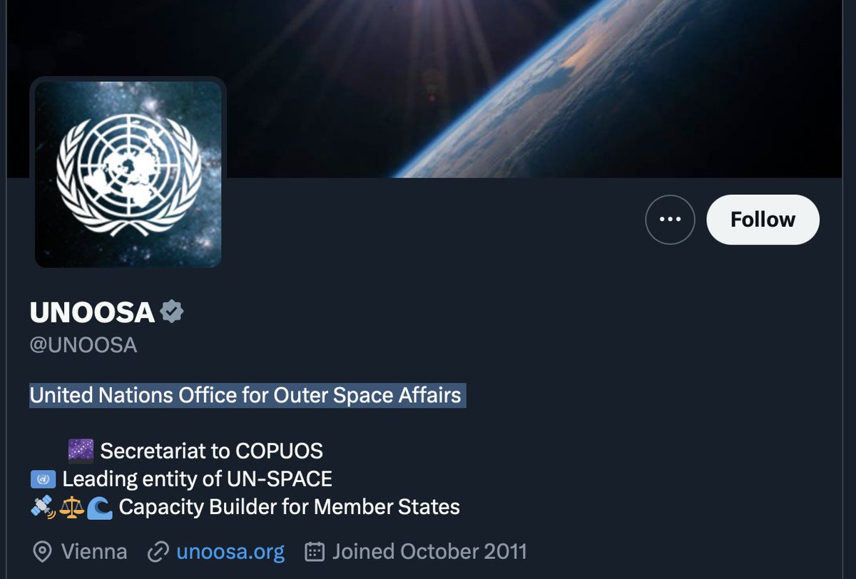 Birleşmiş Milletler Dış Uzay İşleri Ofisi @UNOOSA