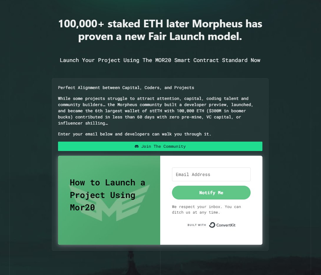 The @MorpheusAIs team created an entirely new fair launch model and 99% of crypto still hasn't heard of it Could totally see this catching on at scale
