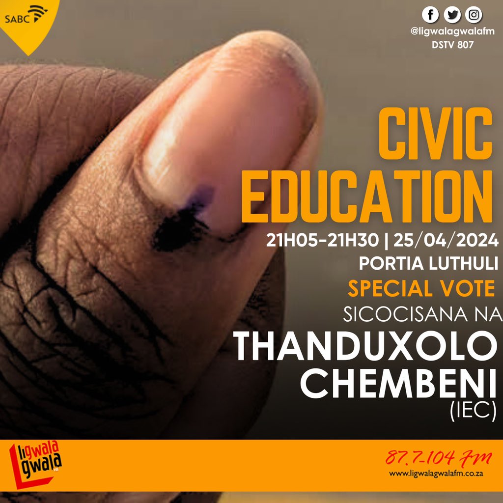 #CivicEducation | 21H05-21H30 | 🎙️: @ladyofsoul2 ku #LigwalagwalaFM