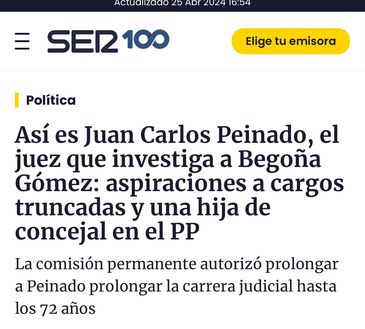 El Tribunal Supremo, nombrado por el CGPJ del PP, absolvió de estafa al ultraderechista que ha presentado la denuncia contra la esposa de Pedro Sánchez que ha sido admitida por un juez, padre de una concejal del PP, al que el mismo CGPJ del PP ha ampliado su mandato hasta los 72