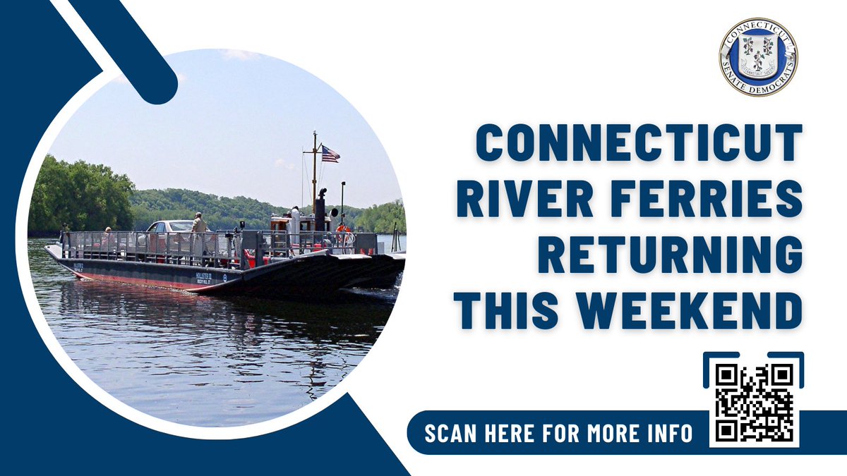 The first running of the Rocky Hill - Glastonbury Ferry is 7am tomorrow (Friday)! The oldest continuous ferry in the United States!