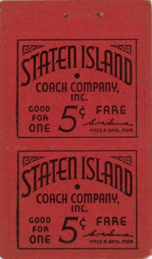 #ObjectSpotlight on this 1940s #StatenIsland Coach Company bus map and ticket from the #NYTMCollection. Trolleys and streetcars had been running on Staten Island since 1892, but were gone by 1934. The Staten Island Coach Company replaced many of those former routes with buses.