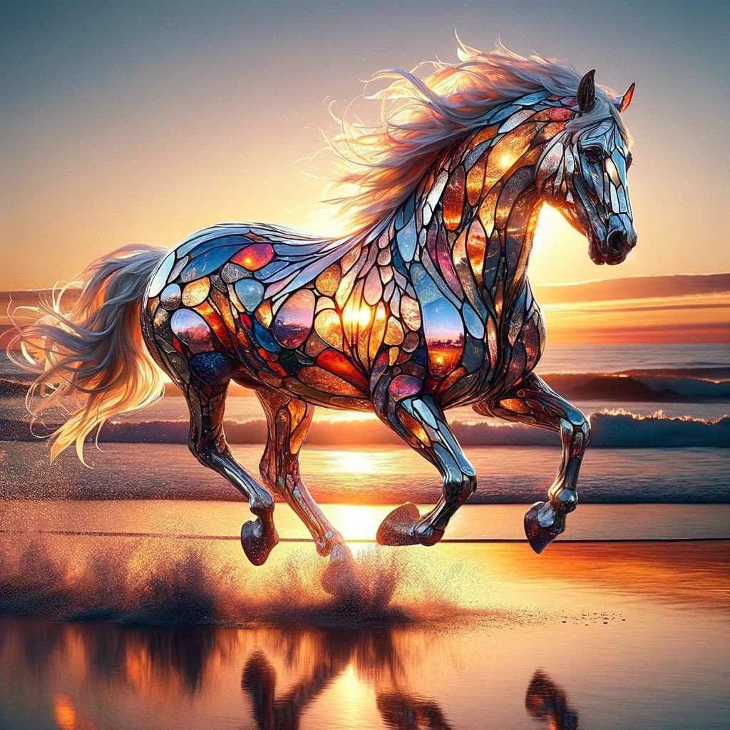 @artifairy_ai Galloping on the shore, this steed of sunset skies and ocean dreams carries the magic of twilight in its stride.