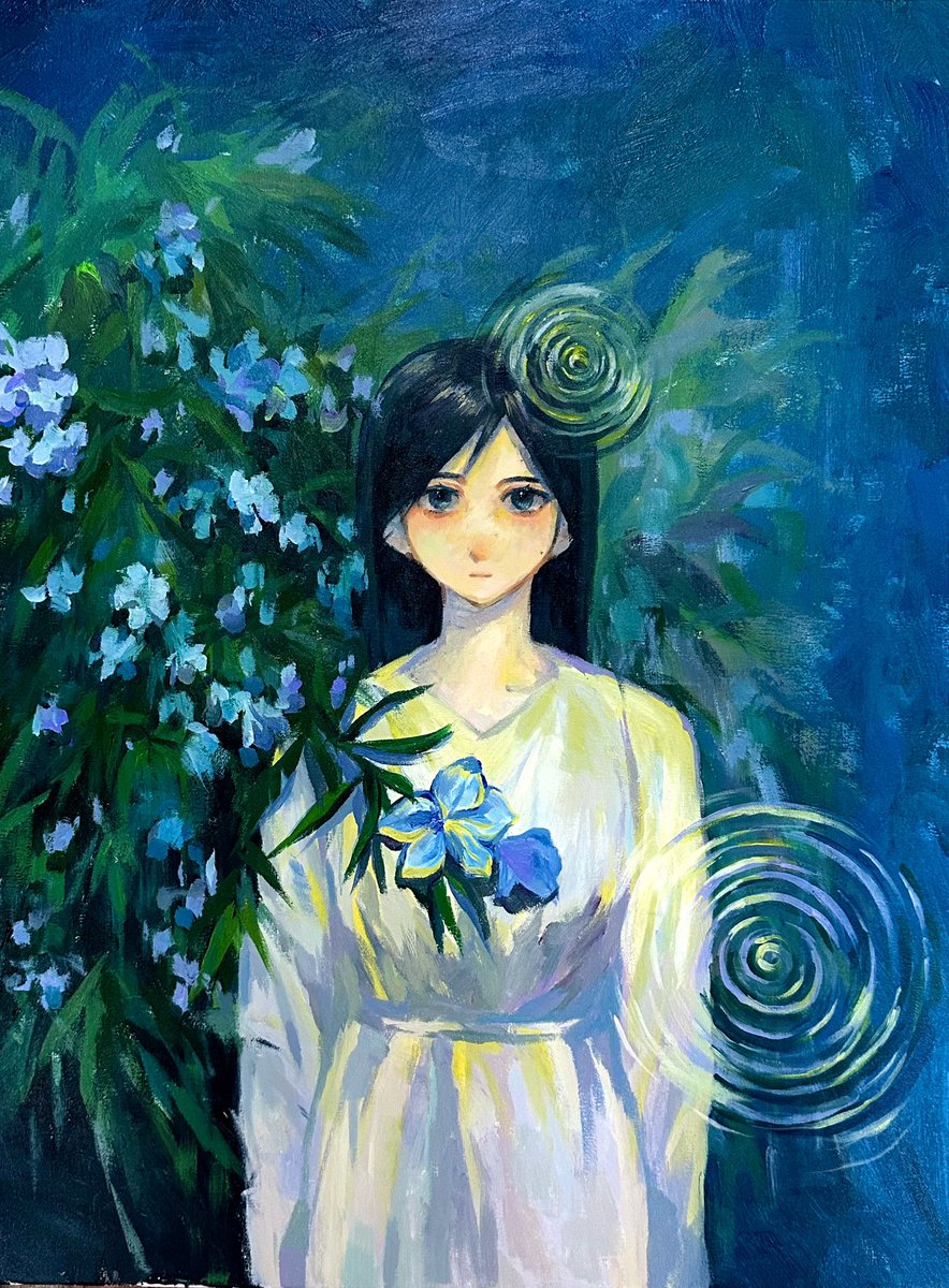 Oleander Rainy Night
Acrylic on canvas，60×80cm