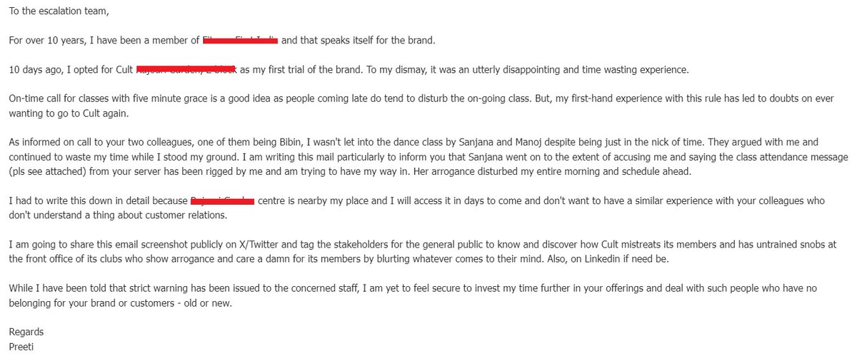 Know how much #CultFit cares for its over-a-decade old customers from acquired brands, absolutely no standardization in customer-facing jobs. Rampant opening of centres no testimony to success. 
Only good loyal people & service are.
📧hello@cult.fit
@ankitnagori27 @mukeshbansal06