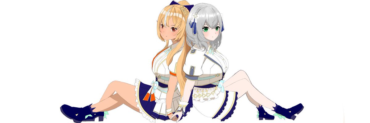 ご依頼をいただき、ブライト衣装の不知火フレアと白銀ノエルを描かせていただきました。