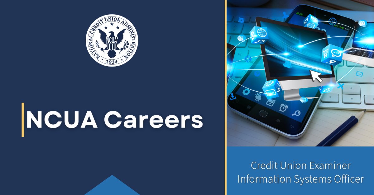 The NCUA seeks a talented Credit Union Examiner (Information Systems Officer) to resolve complex issues related to information systems auditing, electronic financial services, and advances in applicable technology. go.ncua.gov/44bpcta

#technology #creditunions #hiring #bhfyp