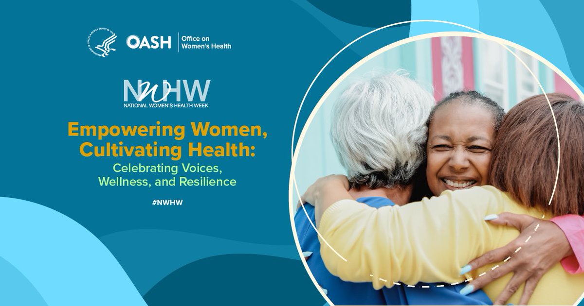 🎀 National Women’s Health Week is May 12-18! The 2024 theme, “Empowering Women, Cultivating Health: Celebrating Voices, Wellness, and Resilience,” helps women & girls to feel empowered in their health journey. Learn more about the 2024 focus areas. #NWHW ms.spr.ly/6012Yygc4