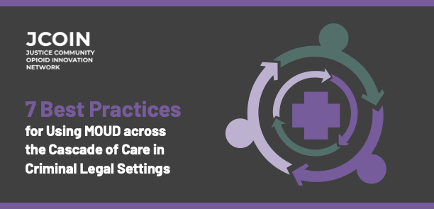 jcoinctc's tweet photo. ICYMI: 7 best practices for using #MOUD across the #CascadeOfCare in correctional settings. This #JCOIN study highlights how the framework can help improve service delivery from admission to treatment initiation to care continuation during reentry. https://t.co/o6df21Bgoe https://t.co/EYBm989wAM
