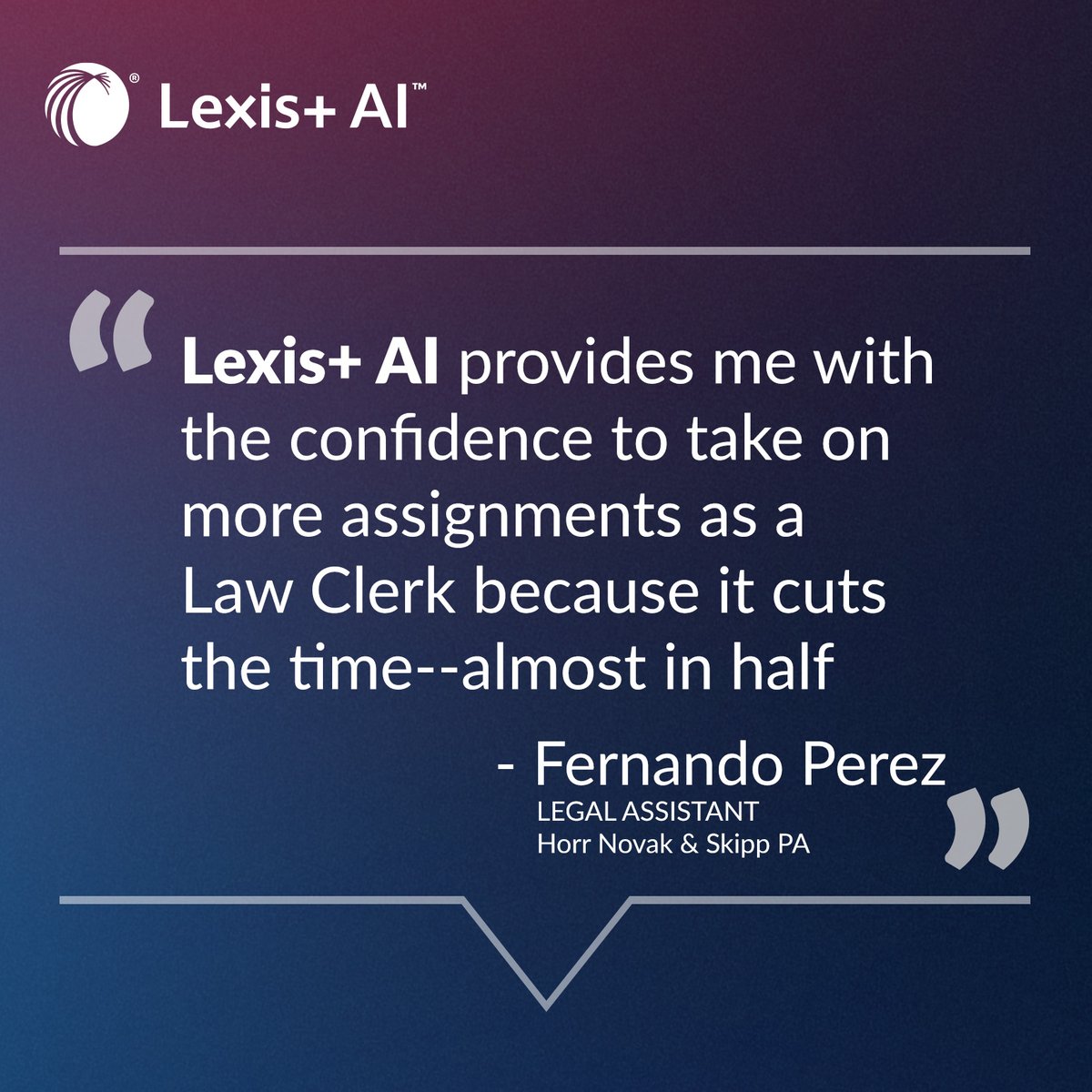 Customers told us they save up to 11 hours per week using Lexis+ AI. Get a trial and see how quickly you can transform your legal work: bit.ly/LexisPlusAI #LexisNexis #LegalTech #AI #LegalAI