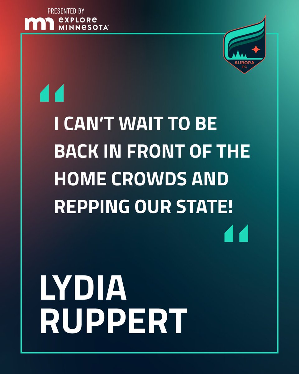 MNAuroraFC's tweet photo. Three seasons strong 💪 

Excited to have forward @lydiaruppert9 back for another fun year on the pitch!

#LightTheNorth | @exploreminn https://t.co/oQv9HQbbvO