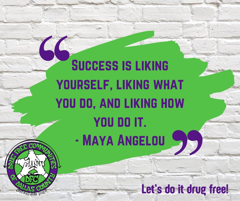 Make it your goal today to share an inspirational quote with a friend today!

Here's ours for you!💚💜
#drugfree #inspiration