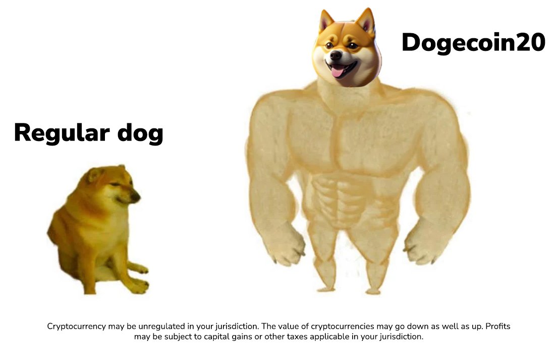 The difference between a regular dog and #DOGE20... 🐶💪 

#Dogecoin20 #DOGE #Memecoins #Altcoins #Crypto #Web3