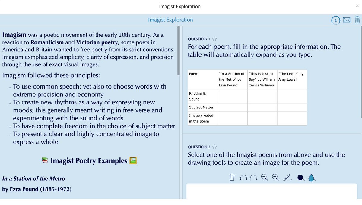 🌟 An activity a day for #NationalPoetryMonth - April! Check out today's activity: this exercise offers an introduction to Modernism & Imagism in poetry👉 bit.ly/491cVZa 20+ more #poetry lessons here 👉 bit.ly/3Tyec4j #poetrymonth #aprilpoetry #ClassroomPoetry