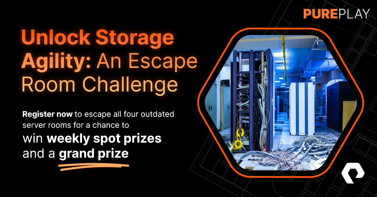 Gear up for excitement! Pure Storage's first Escape Room is open—register now, navigate four outdated server rooms weekly, and win the grand prize or weekly spot prizes! Let's go! purefla.sh/4bc8GLC #data #DataStorage #PureStorage #IT #innovation #technology #DataCenter