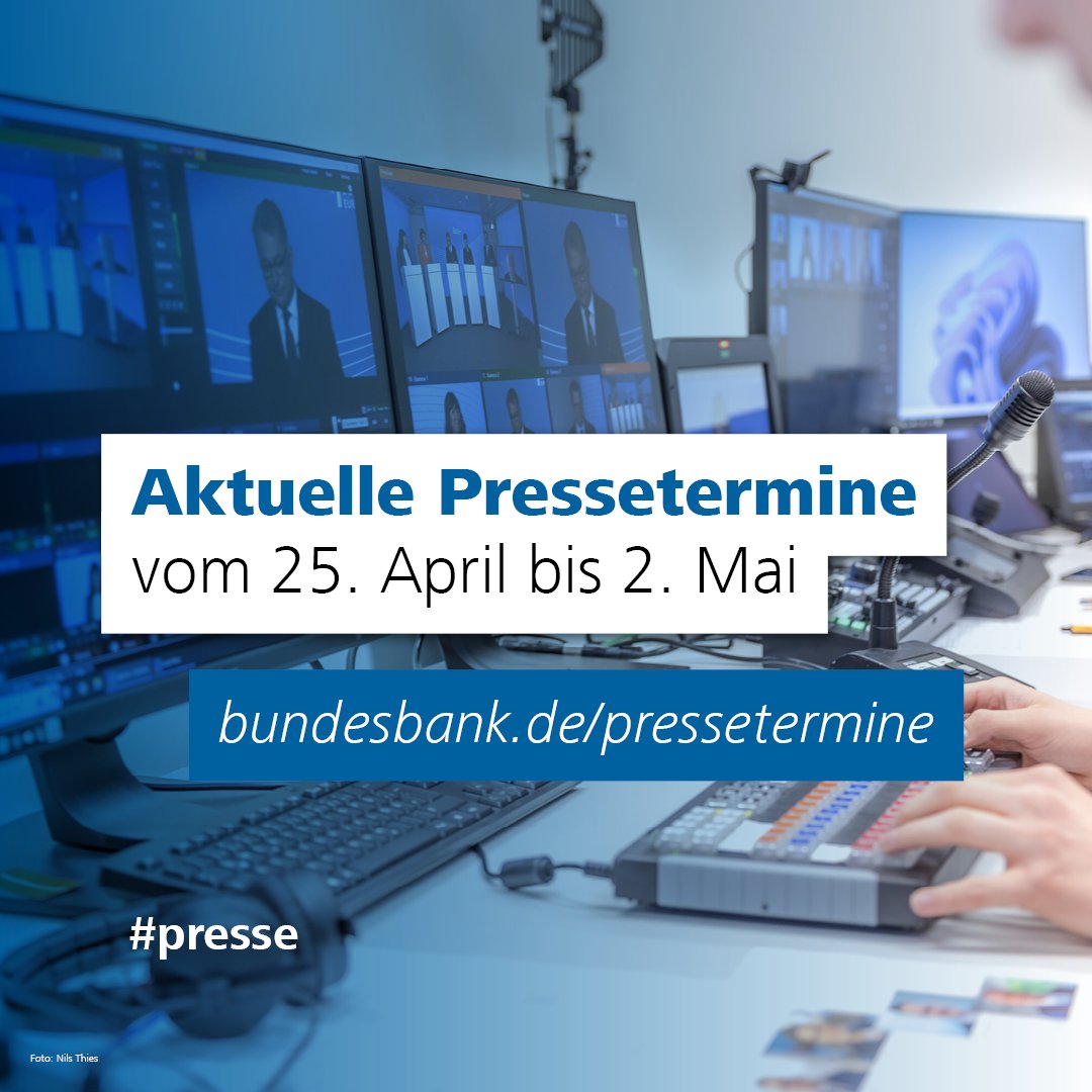 Aktuelle #Pressetermine mit dem Besuch des #Bundespräsidenten bei der Deutschen Bundesbank und einer Rede von #BurkhardBalz beim Wirtschaftsclub Bamberg zum Thema: „Sicheres Geld für das Europa der Zukunft: Der digitale Euro“. Weitere Termine unter 👉 bundesbank.de/pressetermine