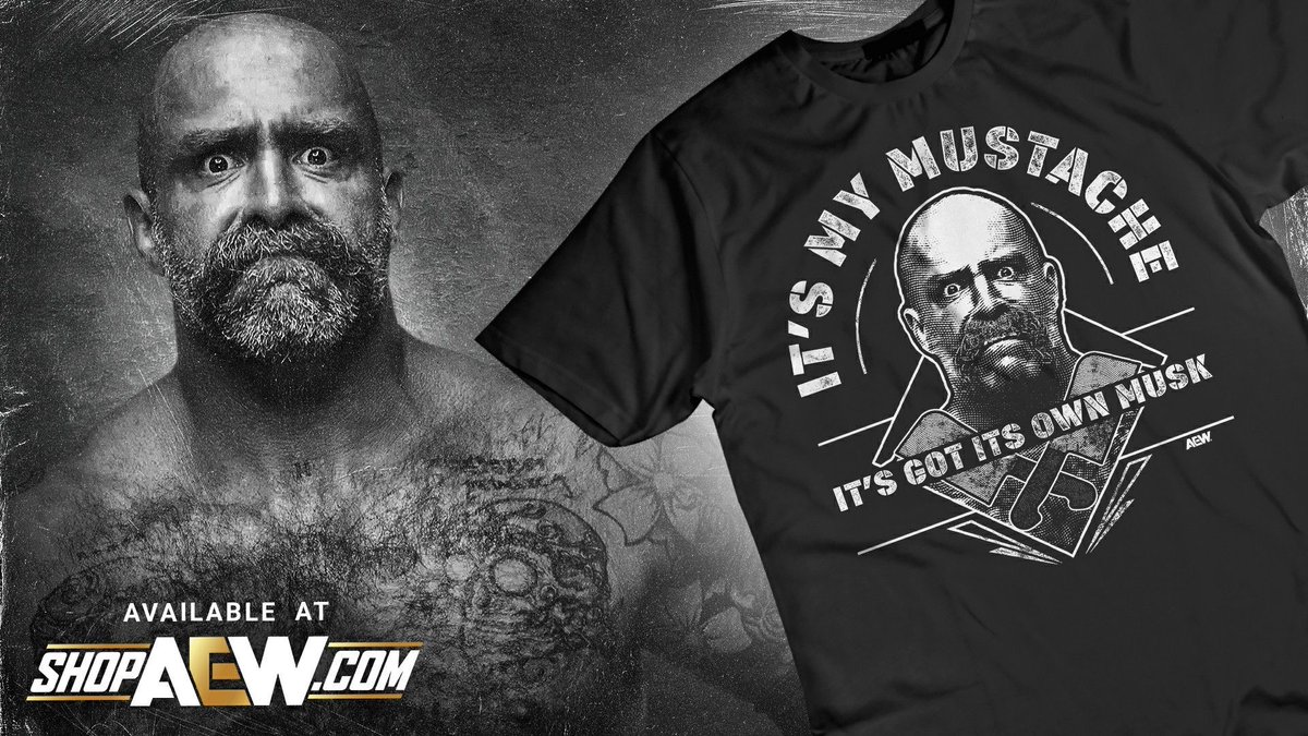 It’s My Mustache! Check out this NEW @andycomplains shirt that just arrived at ShopAEW.com! shopaew.com/catalog/produc… #shopaew #aew #aewdynamite #aewrampage #aewcollision