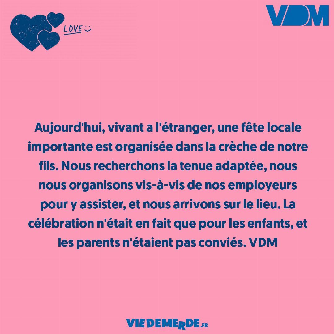 Partagez vos VDM ici : viedemerde.fr/?submit=1 et/ou téléchargez l'appli VDM officielle - viedemerde.fr/app