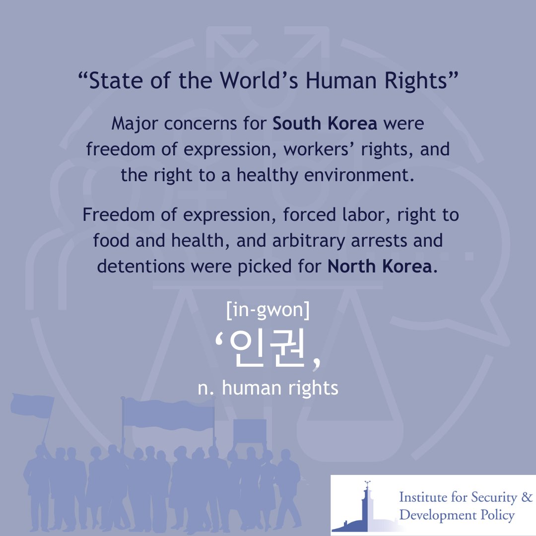 🇰🇷🇰🇵#Korea Update on #HumanRights: @amnesty International picked #freedomofexpression, workers’ rights, and the right to a healthy environment as major concerns for #SouthKorea, while the picks for #NorthKorea were freedom of expression, #forcedlabor, etc. bit.ly/4dgRKWn