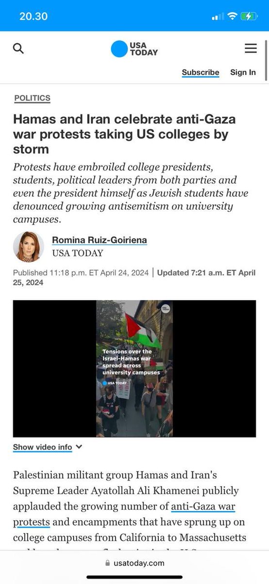 Hamas terrorists and Iran 🇮🇷 celebrate as anti-Gaza war protests sweep US 🇺🇸 universities. The protests have involved university presidents, students, political leaders from both parties and even the president himself, as Jewish students denounced. Growing anti-Semitism.
