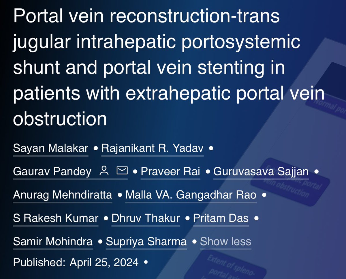 📍New Pub in @JCEH_Hepatology 📅A new term coined by us 💉Portal Vein Reconstruction TIPS (PVRecon-TIPS) 📩Proposed a new treatment algorithm ✂️EHPVO PCC and non-shuntable vein : PVRecon-TIPS